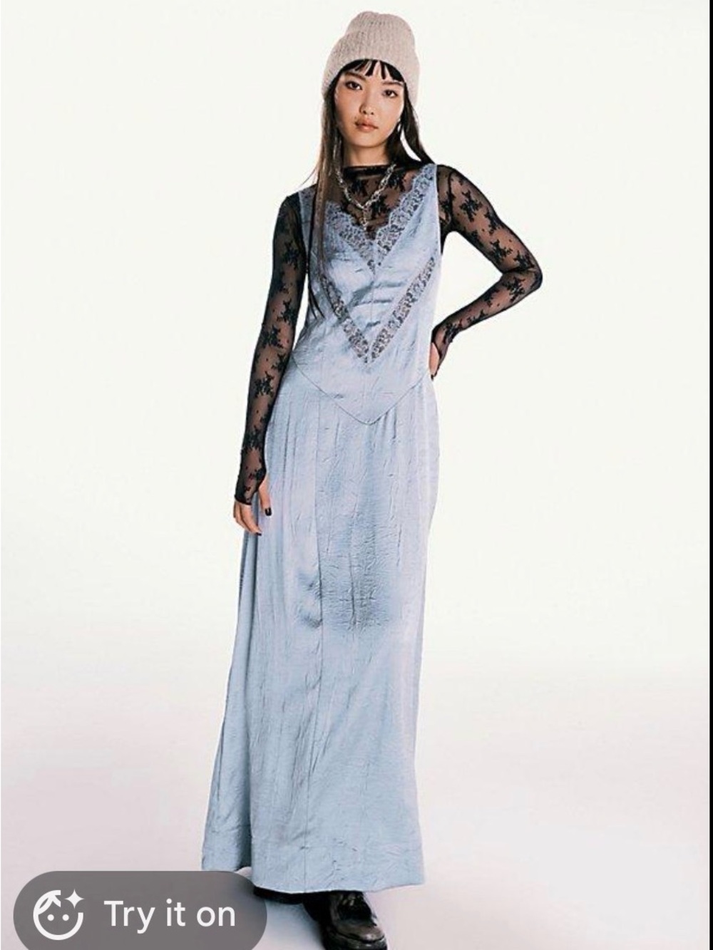 Free People Maybe Forever Maxi Dress - Light Blue